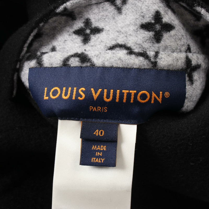 LOUIS VUITTON 雙面連帽衫 Monogram 其他夾克 RW251WD QWE FSCO4 羊毛 黑色 灰色 Gres 二手女裝-3