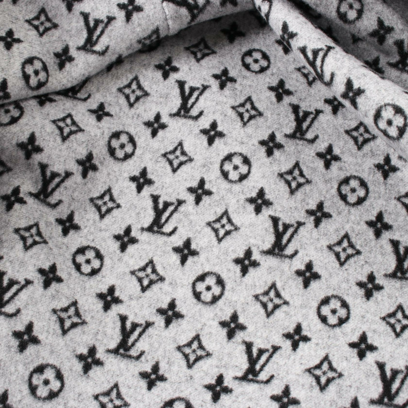 LOUIS VUITTON 雙面連帽衫 Monogram 其他夾克 RW251WD QWE FSCO4 羊毛 黑色 灰色 Gres 二手女裝-9