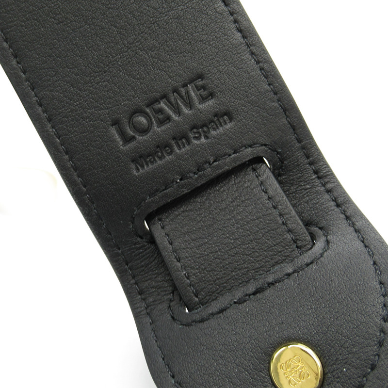 LOEWE 肩帶 肩帶 皮革 黑色 二手 女士-3
