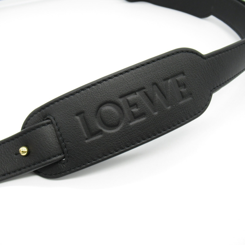 LOEWE 肩帶 肩帶 皮革 黑色 二手 女士-4