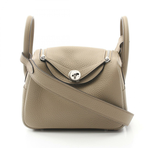 HERMES Lindy 迷你肩斜背包 W Taurillon Clemence 米色 Marfa SHW