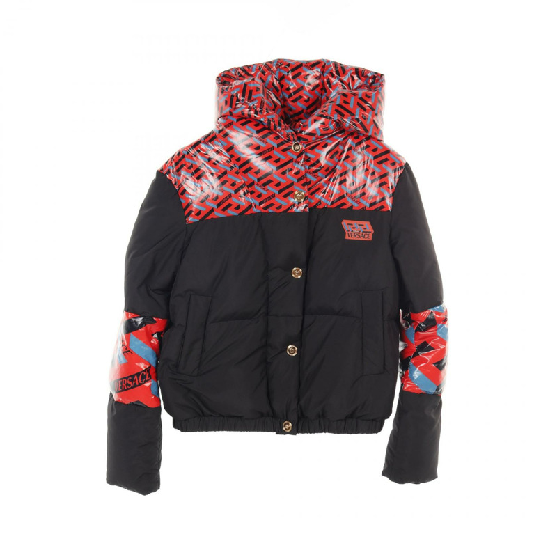 VERSACE 美杜莎紐帶羽絨外套尼龍聚酯黑色多色二手女款-0