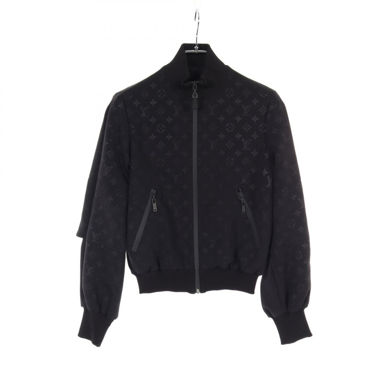 LOUIS VUITTON 字母壓紋外套 RW221FMJA26D97 尼龍 黑色 二手 女款 34-0