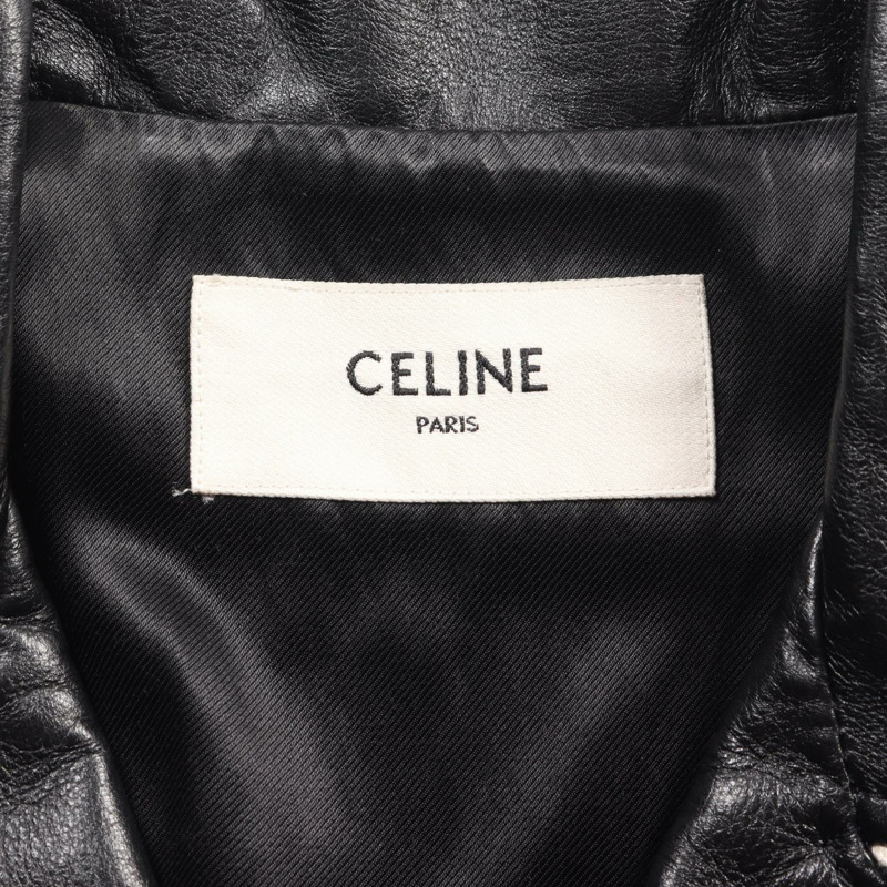 CELINE 騎士夾克 2E349599E 皮革 黑色 二手 男款-2