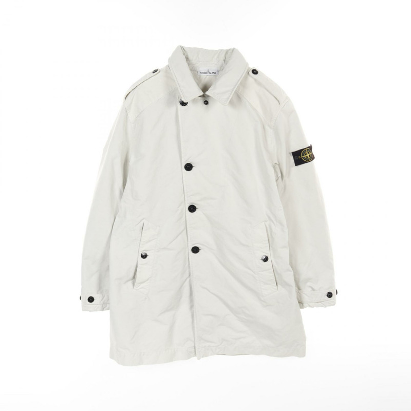 STONE ISLAND DAVID-TC 其他外套 651545249 尼龍聚酯纖維 白色 二手 男款-0