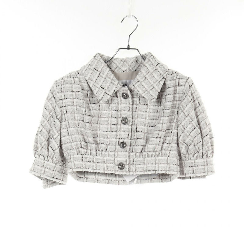 香奈兒其他外套 P71855V63403 聚酯纖維/人造絲/棉混紡 灰色 二手 女款-0