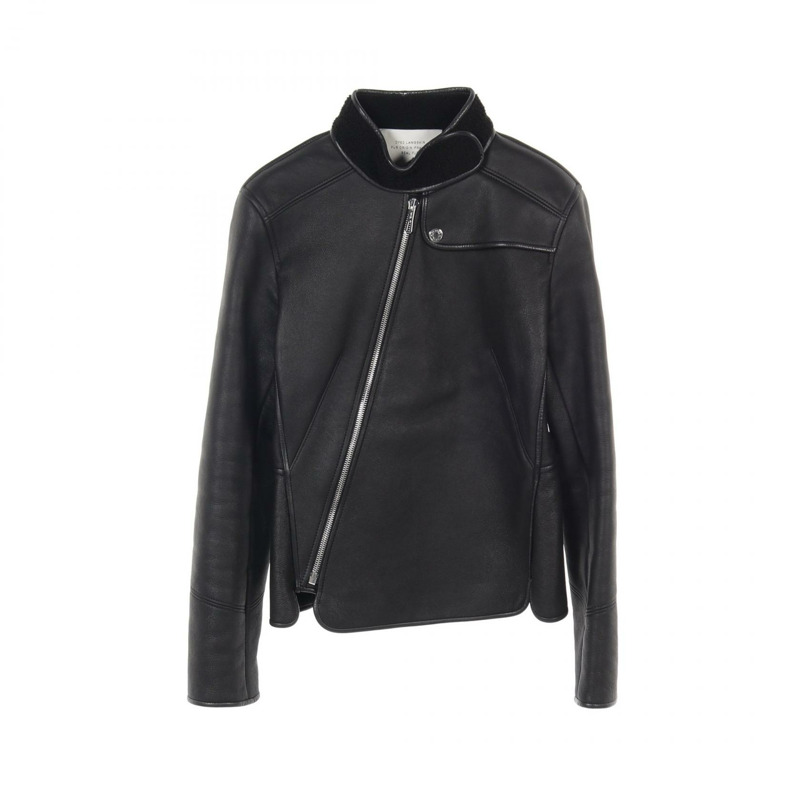 愛馬仕羊皮牛仔褲（羊皮）剪毛黑色二手女款-0