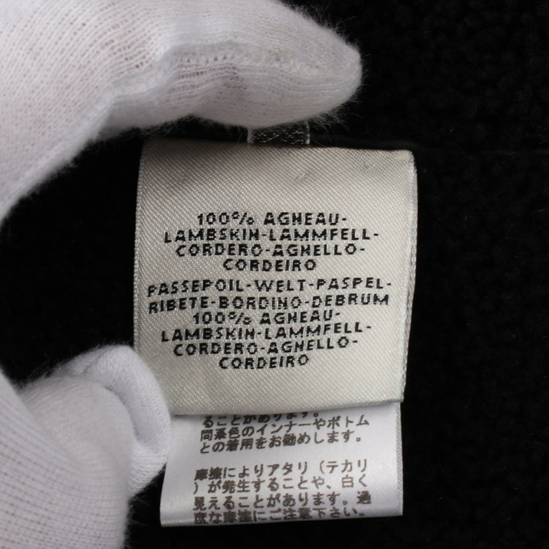 愛馬仕羊皮牛仔褲（羊皮）剪毛黑色二手女款-4