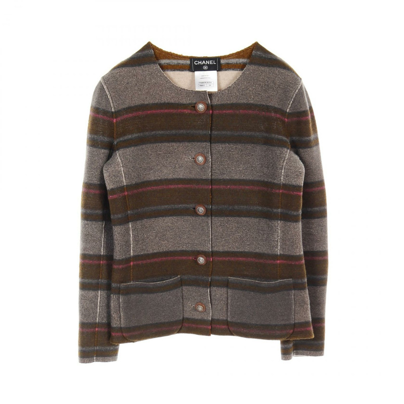 香奈兒 (CHANEL) 巴黎達拉斯 無色夾克 P49661K06254 羊絨棕色多色二手女裝-0