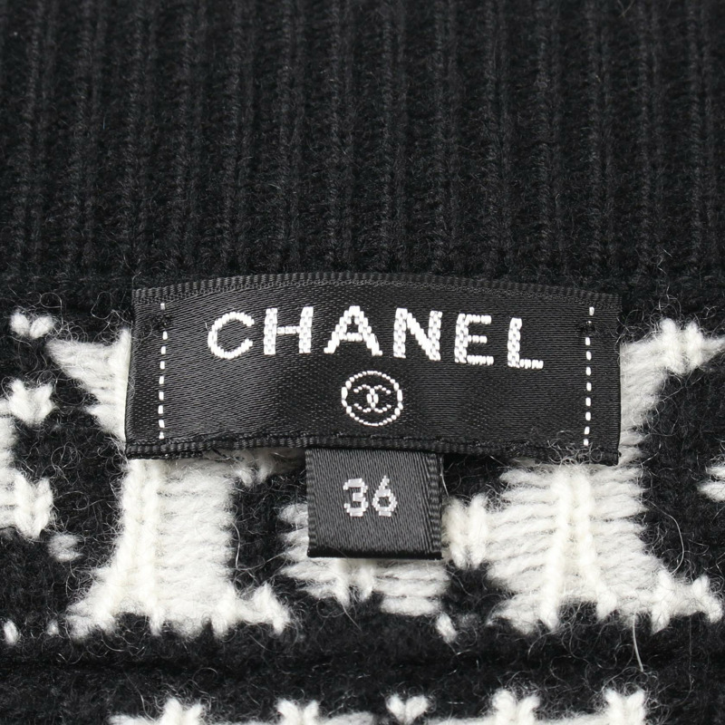 香奈兒 Coco Neige 半身裙 P62261K47646 羊絨黑白配色 二手 女款 36碼-2