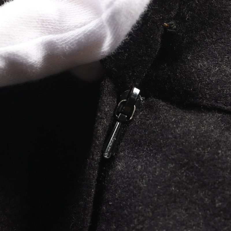 香奈兒 COCO 標誌紐扣半身裙 P05858 羊毛灰色二手女款 38 碼-4