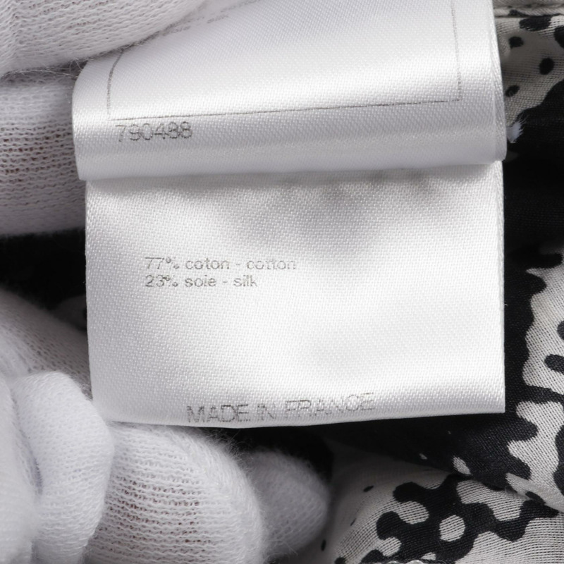 CHANEL 獅子 COCO 標誌洋裝 P37297V27082 棉絲白黑二手女款 #40-3