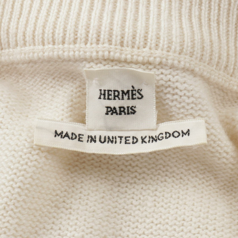 HERMES Bouclerie moderne 連身裙 96-7700 羊絨米色二手女款 36 碼-2