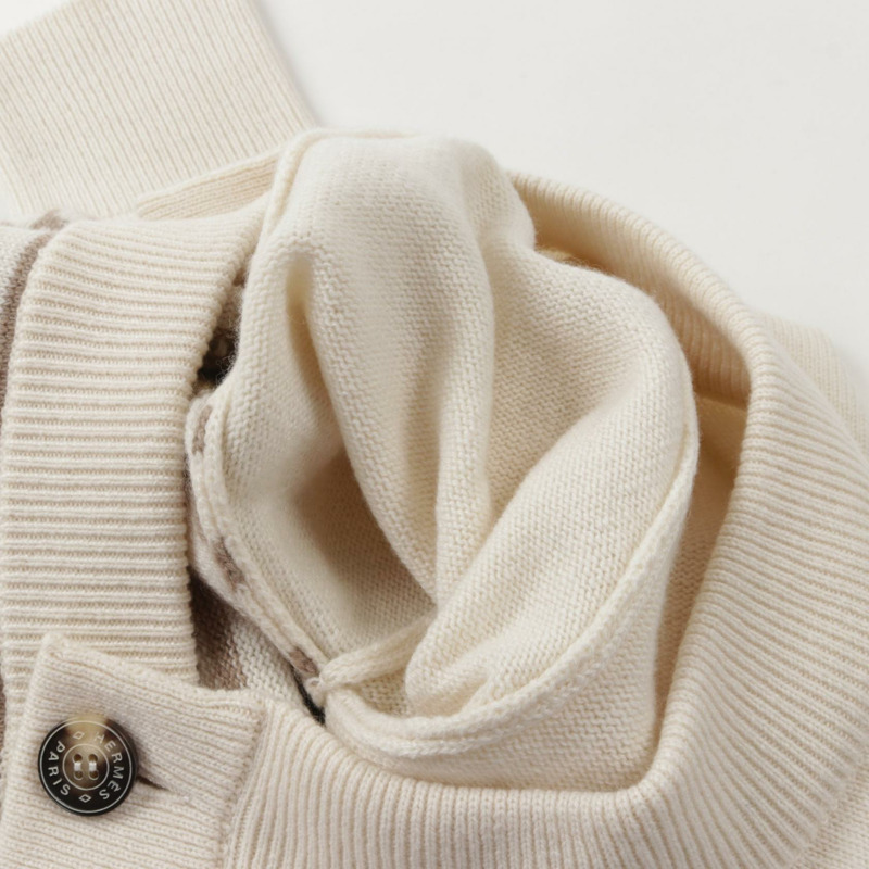 HERMES Bouclerie moderne 連身裙 96-7700 羊絨米色二手女款 36 碼-7