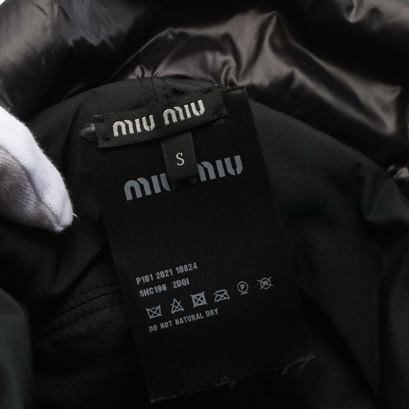 Miu Miu 絎縫帽 聚醯胺 黑色 二手 女士-3
