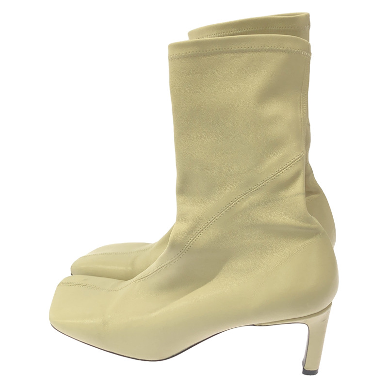 JIL SANDER 女士真皮米色靴子，尺寸 37，鞋跟 6.5 厘米，二手-2