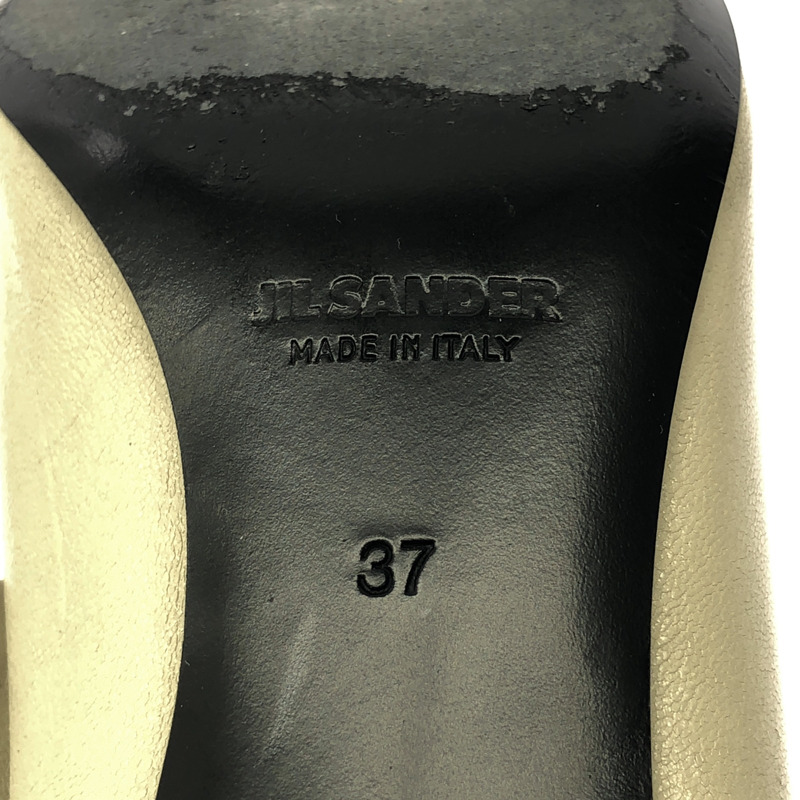 JIL SANDER 女士真皮米色靴子，尺寸 37，鞋跟 6.5 厘米，二手-4