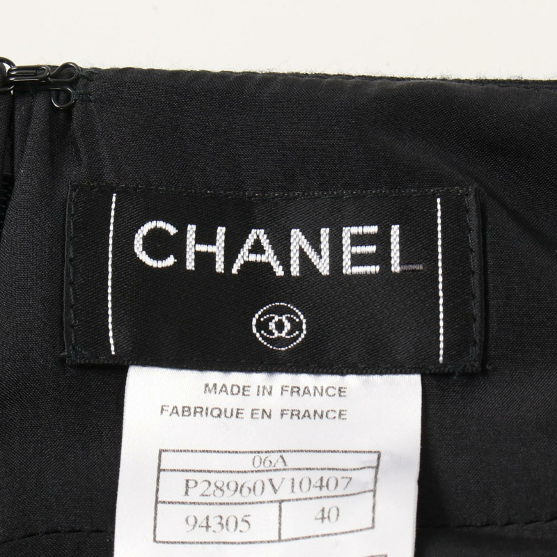 CHANEL 半身裙 P28960 羊毛 黑色 二手 女款 40 碼-2