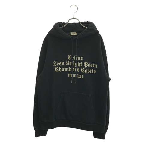 CELINE 套頭連帽衫 連帽衫 棉 黑色 二手 女款