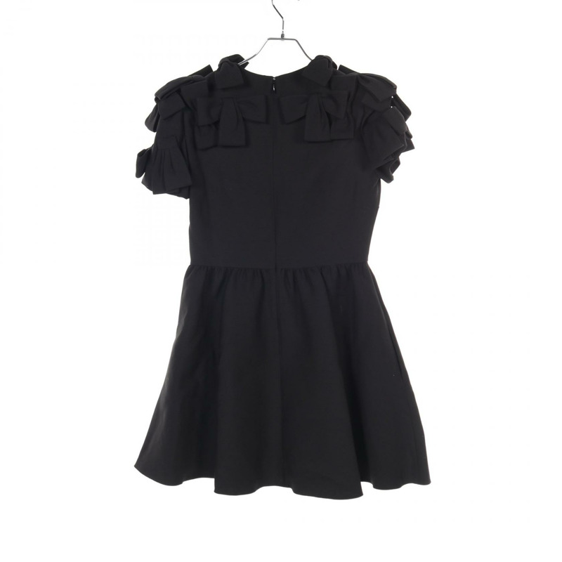 Valentino 洋裝 UB3VAT911CF 羊毛絲綢黑色二手女款 #40-1