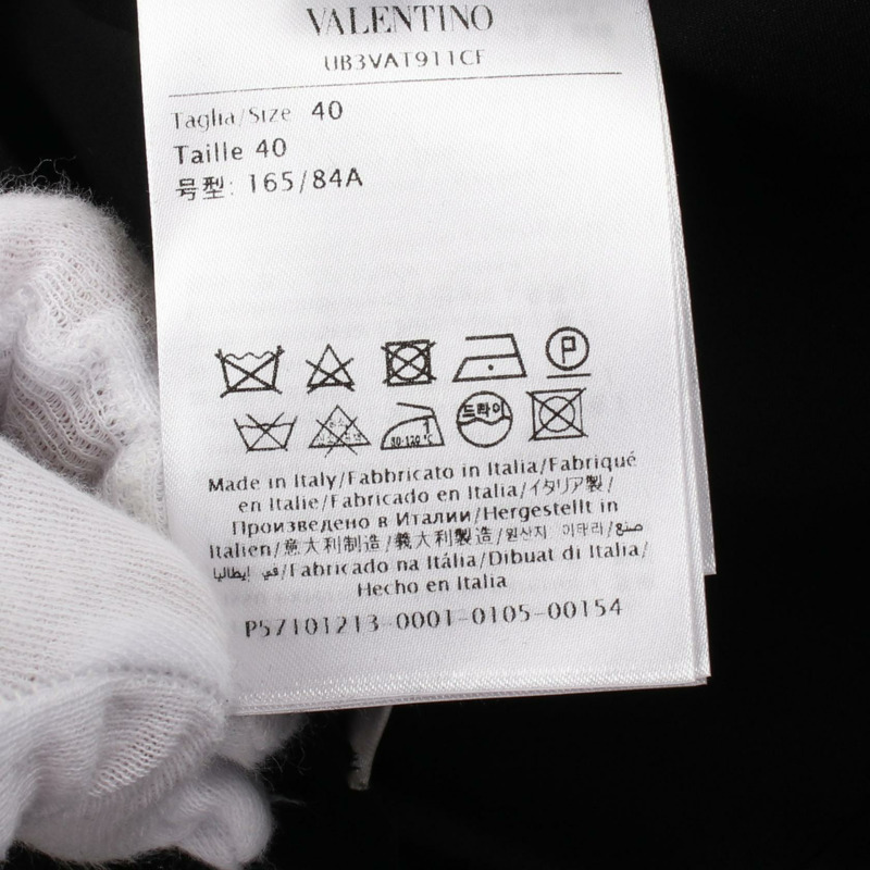 Valentino 洋裝 UB3VAT911CF 羊毛絲綢黑色二手女款 #40-4