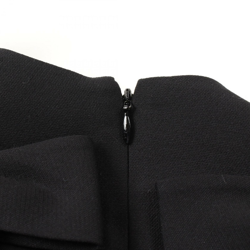 Valentino 洋裝 UB3VAT911CF 羊毛絲綢黑色二手女款 #40-5