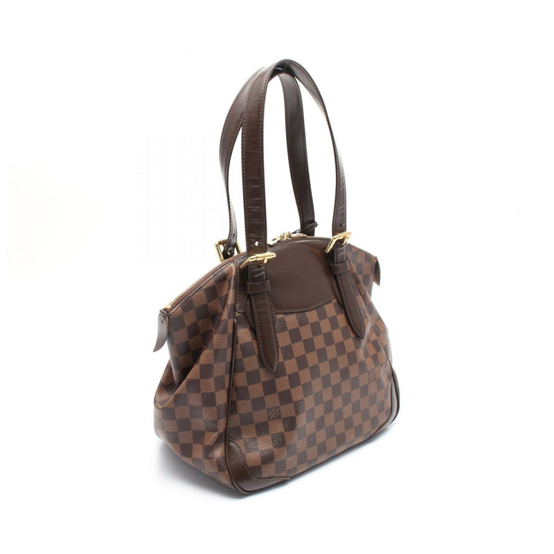 LOUIS VUITTON Verona 中型單肩包 N41118 Damier 帆布棕色 Ebene 二手 LV-1