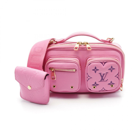 LOUIS VUITTON 多功能斜背包 玫瑰色 2 向手提包 M59244 皮革 粉紅色 二手 女士