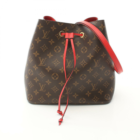 LOUIS VUITTON Neo noe 單肩包 M44021 Monogram 棕色 Coquelicot 二手女款
