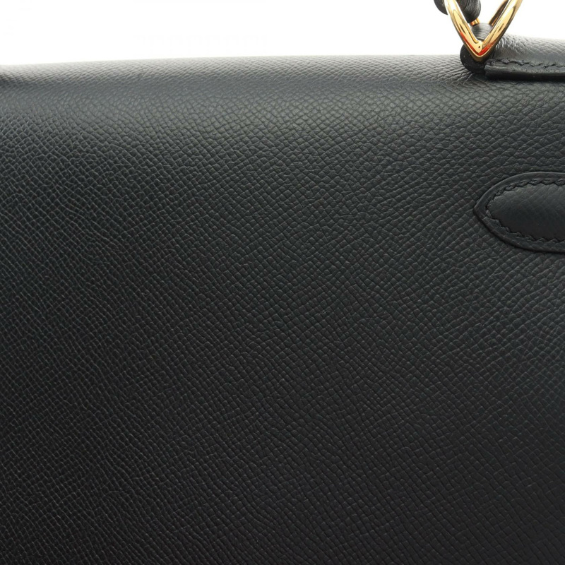 HERMES Kelly 28 手提包 D 外側縫線 042319CC Epsom 黑色 二手 GHW-8