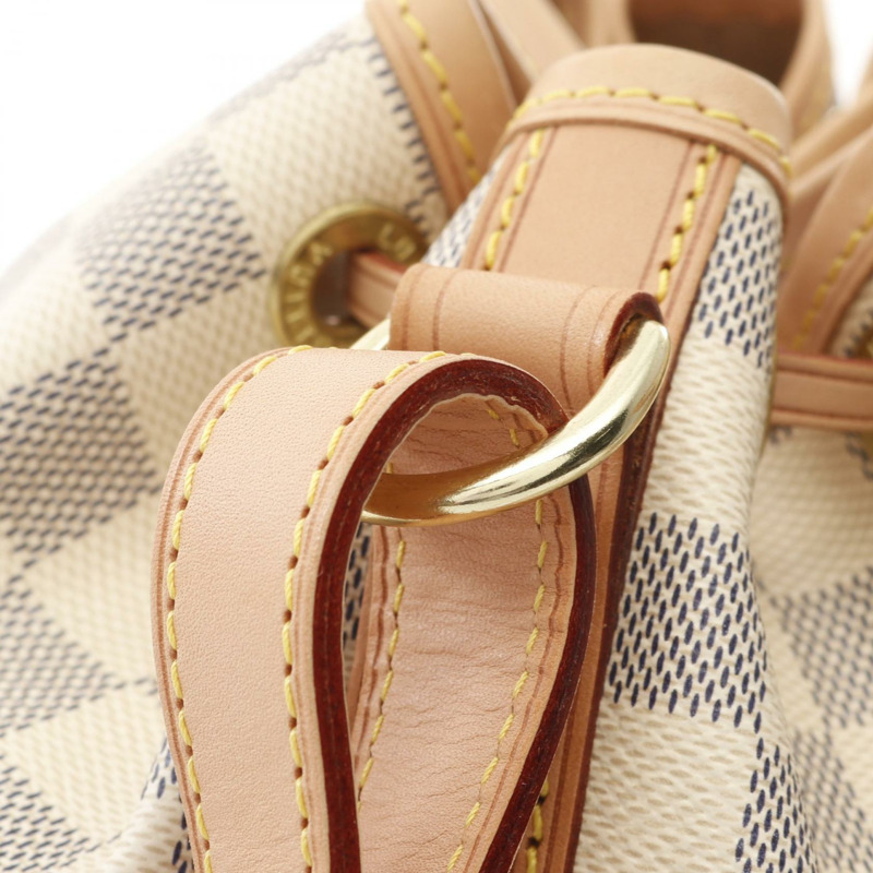 LOUIS VUITTON Noe BB 單肩斜背包抽繩包 N41220 Damier Azur 二手-9