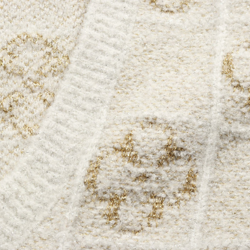 香奈兒四葉草針織衫 P57110K07463 羊毛尼龍羊駝毛 米色 金色 二手 女士 #36-7