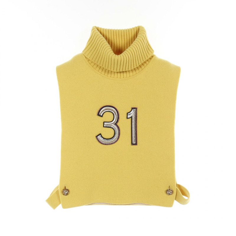 香奈兒針織衫 S 碼背心毛衣 高領 P71617K10291 羊絨 黃色-0