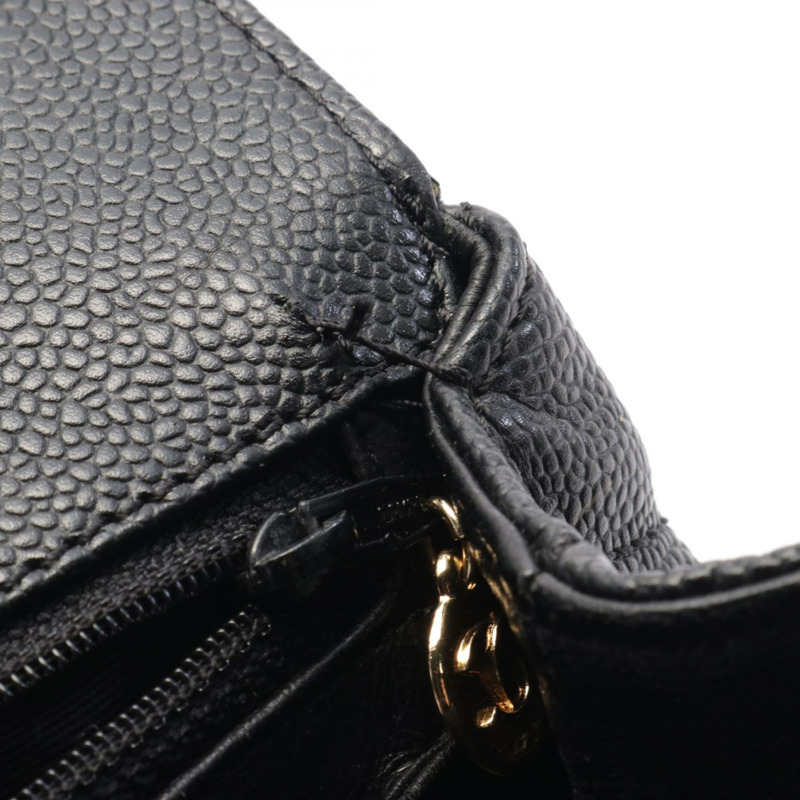 CHANEL Matelasse 手提包 A12397 皮革 黑色 二手 GHW-6