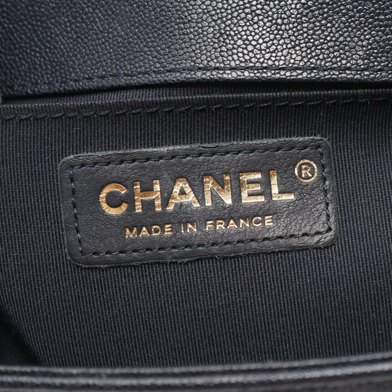 香奈兒 Boy Chanel 小號鏈條單背包 A67085 皮革 海軍藍 二手-3