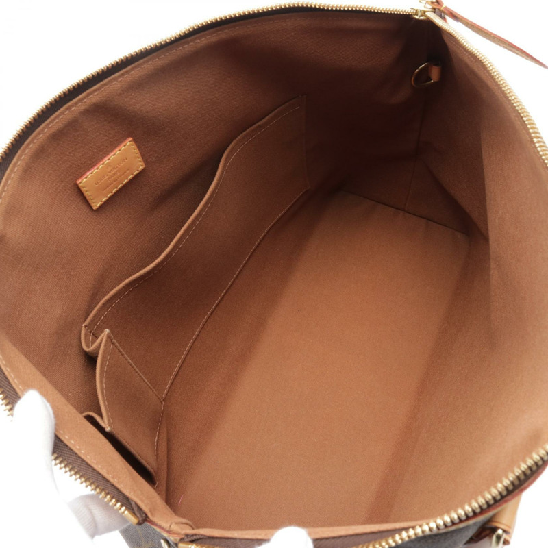 LOUIS VUITTON Lockit 橫向托特包 M40104 Monogram 帆布 棕色 二手 女款-2
