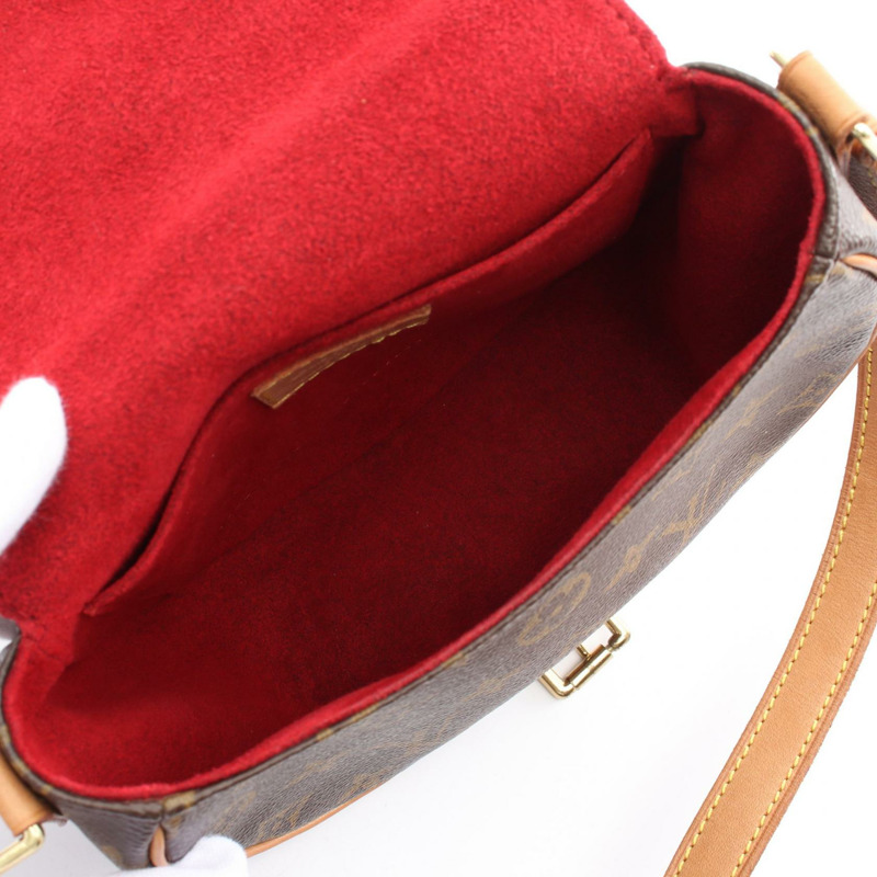 LOUIS VUITTON Tamburan 單肩包 M51179 Monogram 帆布皮革棕色二手 LV-2