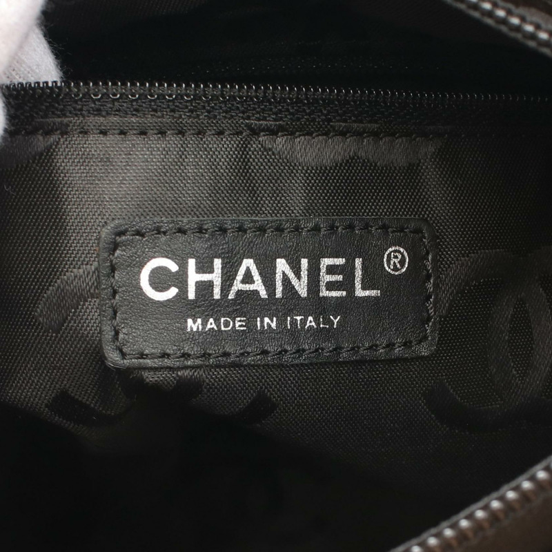 香奈兒 Cambon 系列中型托特包 A25167 皮革 米色 黑色 二手 SHW-3