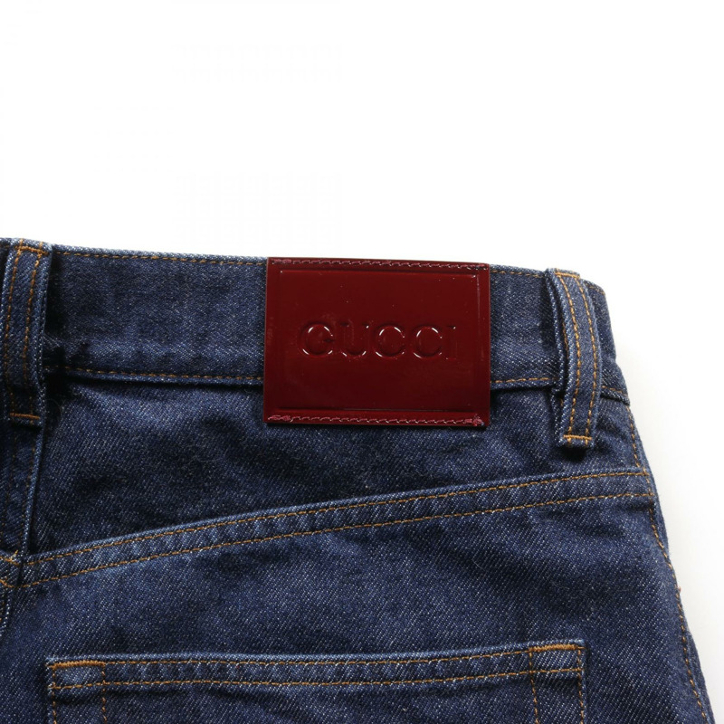 GUCCI GUCCI 標籤牛仔褲 792168 棉質海軍藍二手女款 23 碼-7