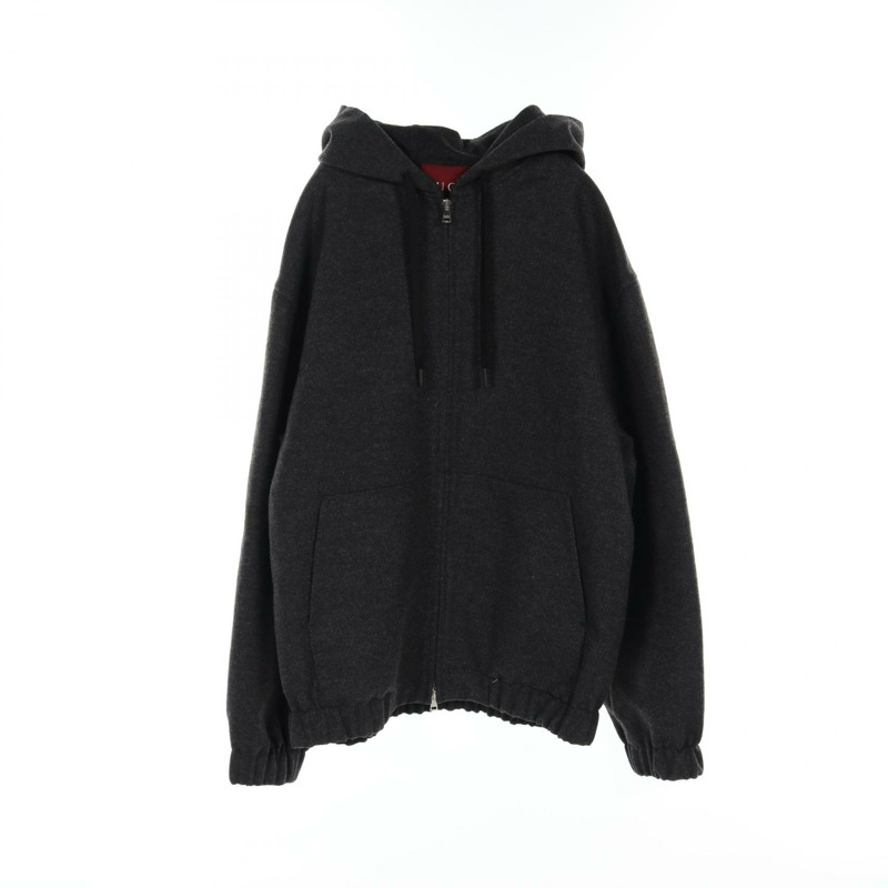 GUCCI 外套 #48 拉鍊連帽衫 795689 羊毛灰色二手男式-0