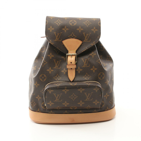 LOUIS VUITTON LV Montsouris 中型背包帆布包 M51136 字母組合帆布二手