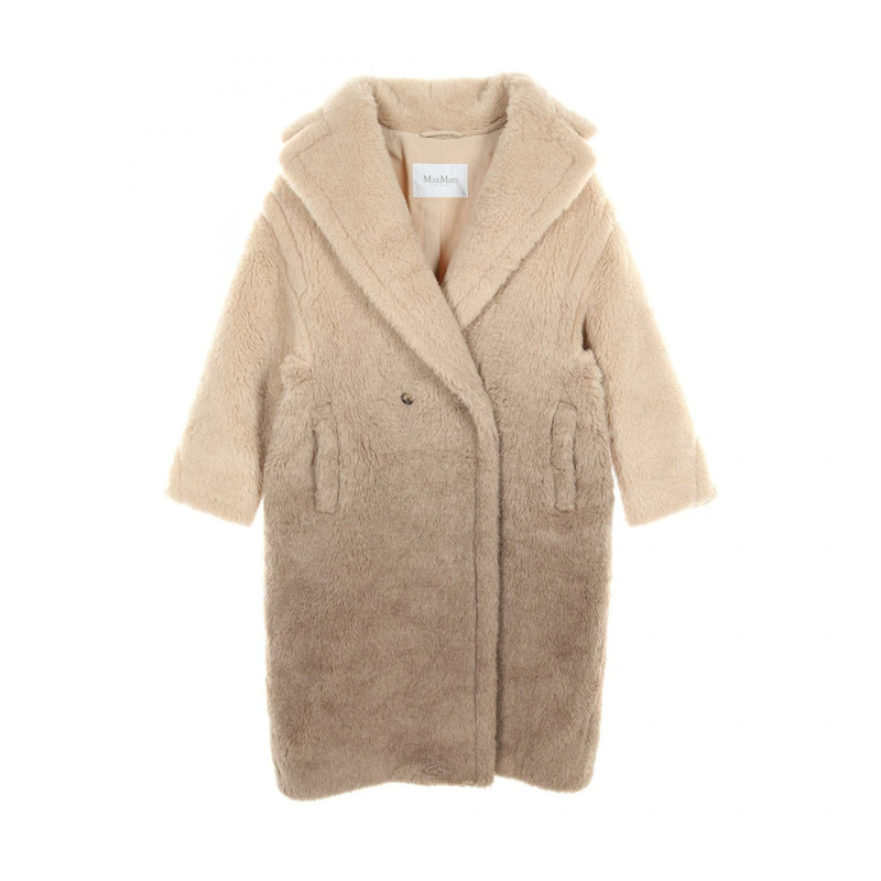 MAX MARA GATTO 泰迪熊 其他 外套 24110110316 羊毛 絲綢 羊駝毛 米色 棕色 二手 女款-0