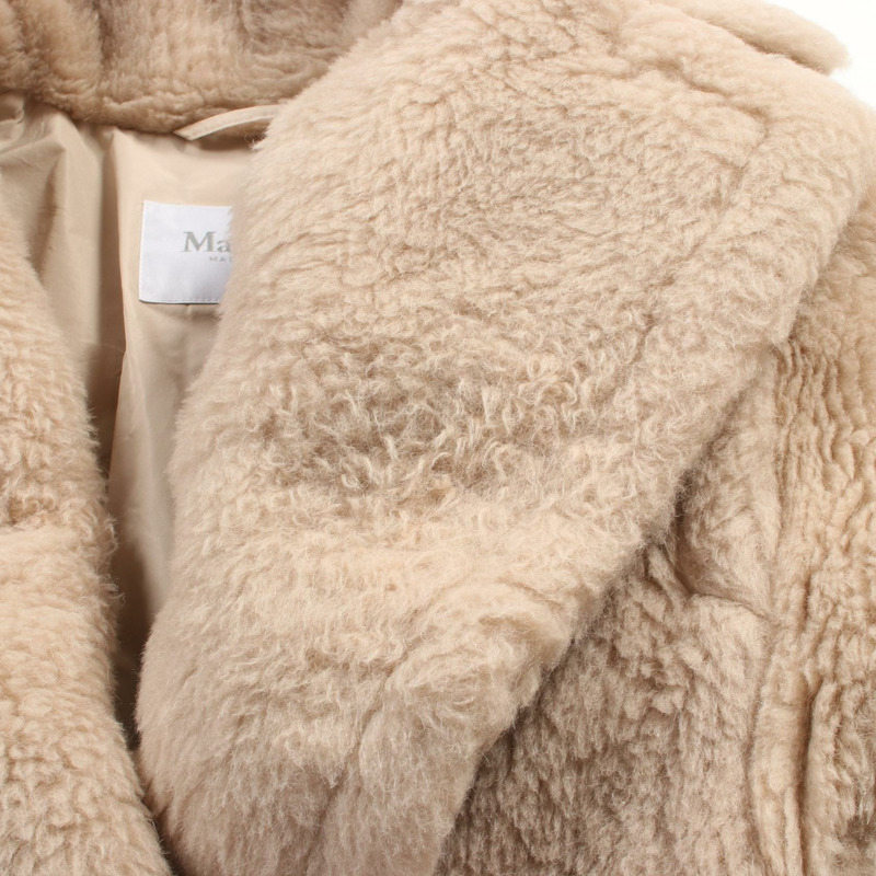 MAX MARA GATTO 泰迪熊 其他 外套 24110110316 羊毛 絲綢 羊駝毛 米色 棕色 二手 女款-6