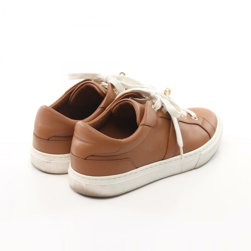 愛馬仕 (HERMES) Day Kelly 搭扣運動鞋 #35.5 222896ZJI 棕色皮革 二手 金色五金-1