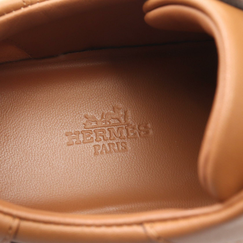 愛馬仕 (HERMES) Day Kelly 搭扣運動鞋 #35.5 222896ZJI 棕色皮革 二手 金色五金-4
