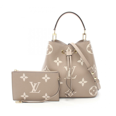 LOUIS VUITTON Neo Noe MM 雙色肩背包 M45555 Monogram 皮革米色二手