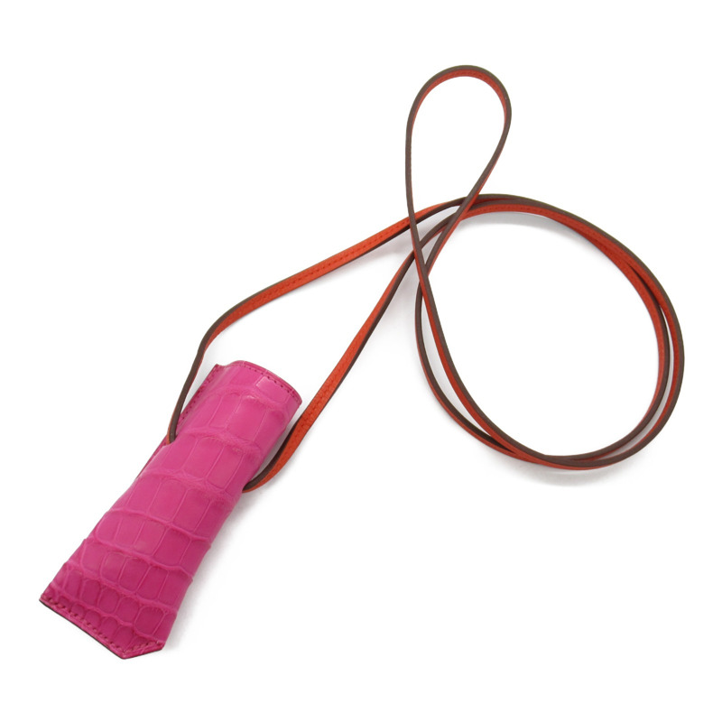 HERMES Kiss Holder Rose tyrien 其他包款 Matt 鱷魚皮 Vaux Swift 皮革 Pink Rouge Pivot-0