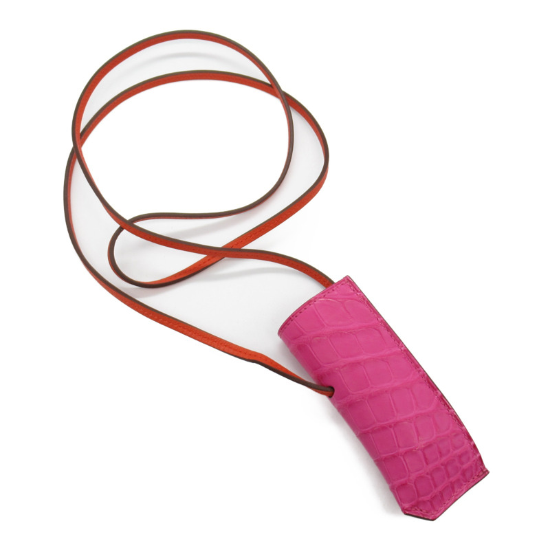 HERMES Kiss Holder Rose tyrien 其他包款 Matt 鱷魚皮 Vaux Swift 皮革 Pink Rouge Pivot-2
