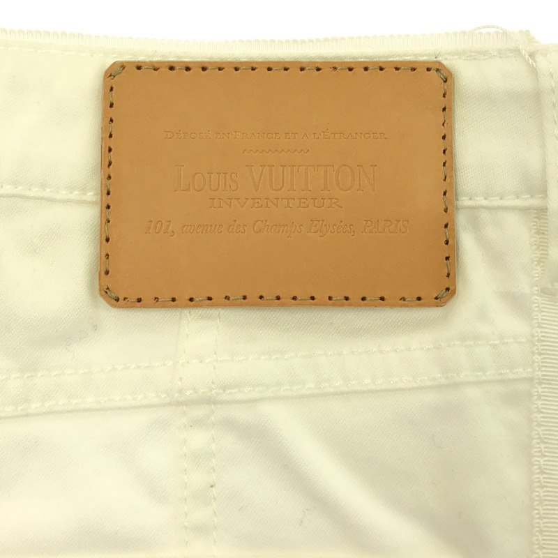 LOUIS VUITTON 白色駝色棉質褲子白色二手女款 36 碼-5