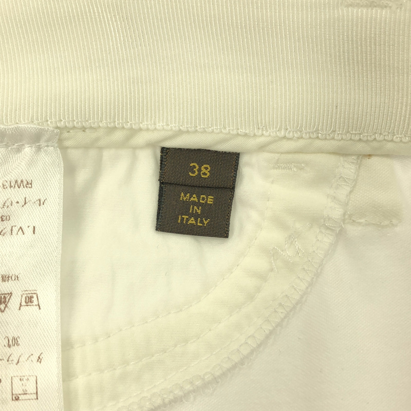LOUIS VUITTON 白色駝色棉質褲子白色二手女款 36 碼-6